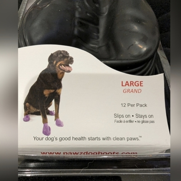 PawZ Rubber Dog Boots, size large 3-4", 28  boots Black & Purple - Picture 12 of 14